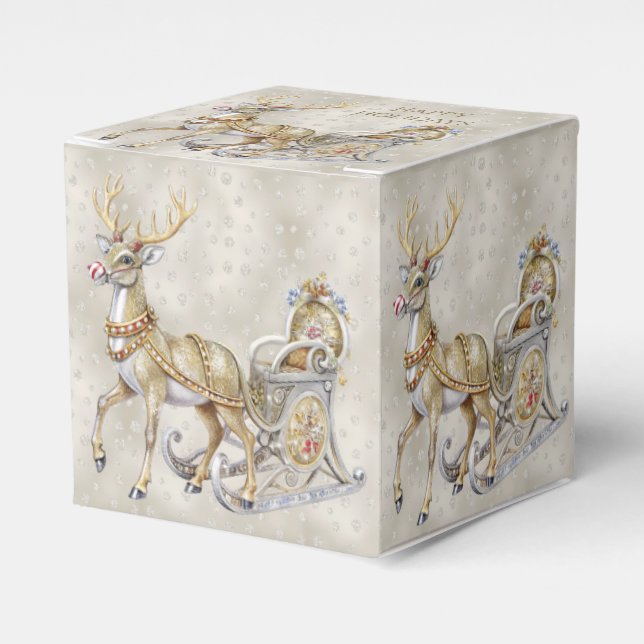 Reindeer Sleigh Holiday Geschenkboxen Geschenkschachtel (Vorderseite)