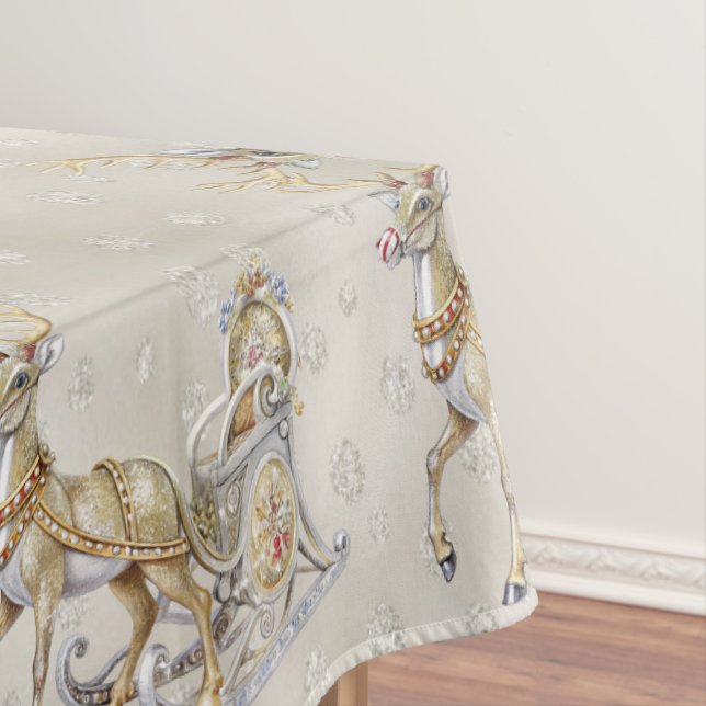 Reindeer Sleigh Holiday Tablecloth Tischdecke (Beispiel)