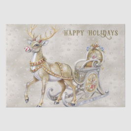 Reindeer Sleigh Holiday Tissue Paper Seidenpapier