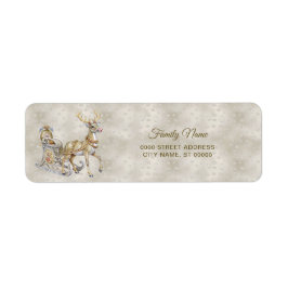 Reindeer Sleigh Return Address Label