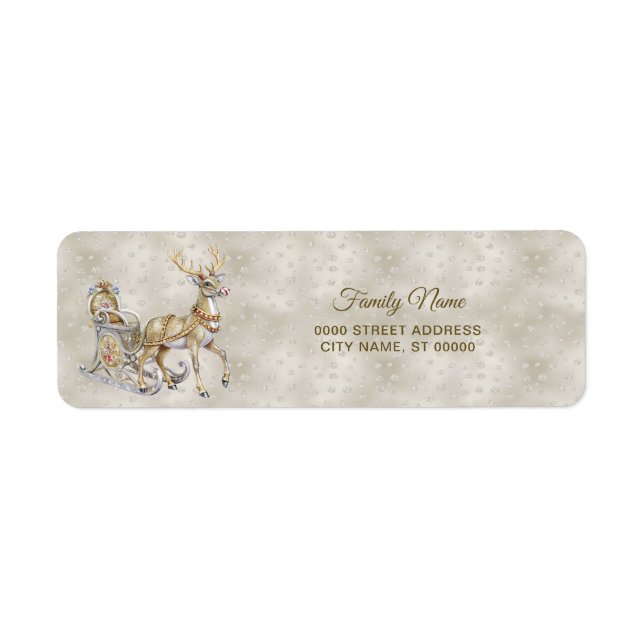 Reindeer Sleigh Return Address Label (Vorne)