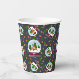 Reindeer Snow Globes Pappbecher