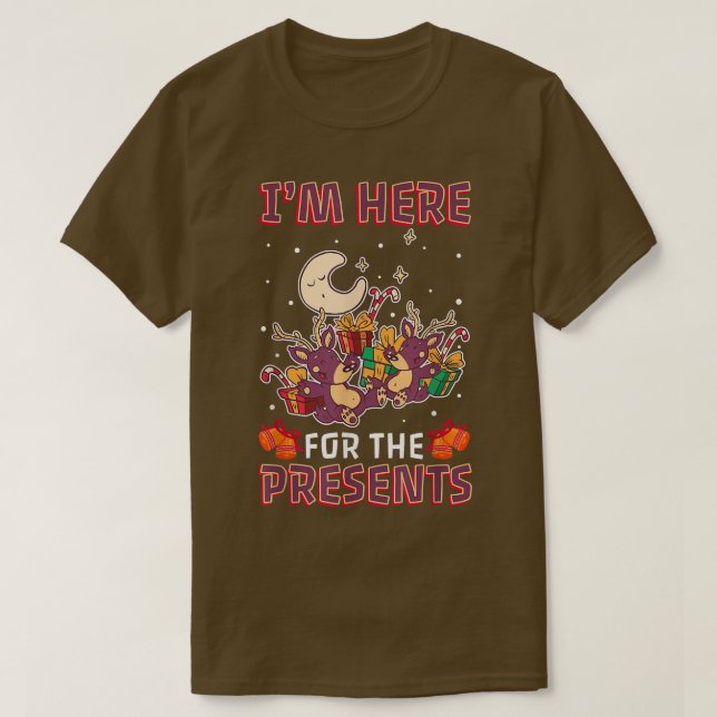 Reindeer snow present candy cane merry holiday Chr T-Shirt (Design vorne)