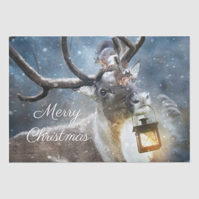 Reindeer Snow Winter Seidenpapier (Vorderseite)