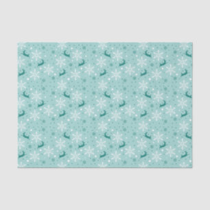 Reindeer Snowflake Aquamarines Weihnachtsmuster Seidenpapier