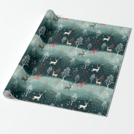 Reindeer Snowflake Weihnachts-Carol-Geschenkwrap Geschenkpapier