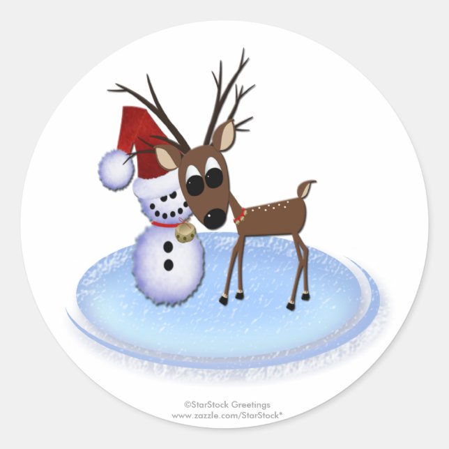 Reindeer Snowman Stickers (Vorderseite)