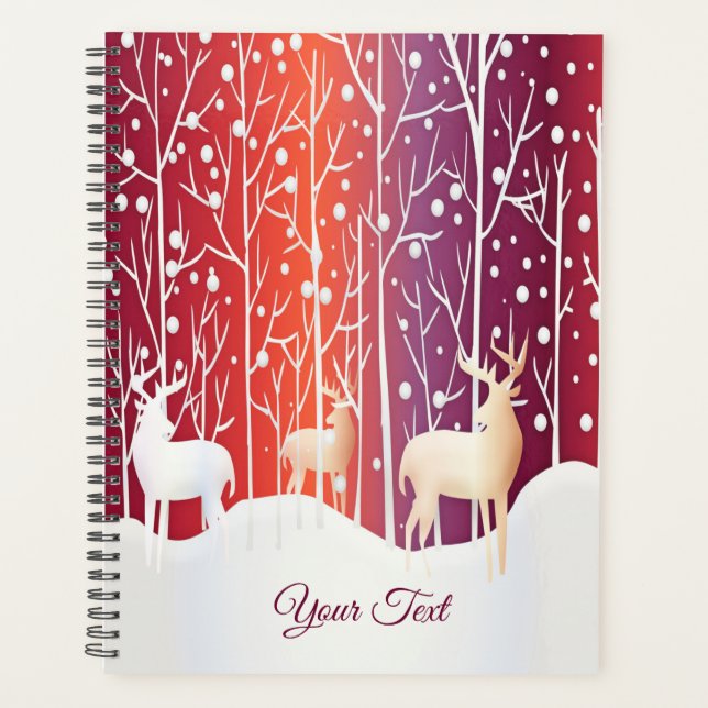 Reindeer Snowy Holiday Planer (Vorderseite)
