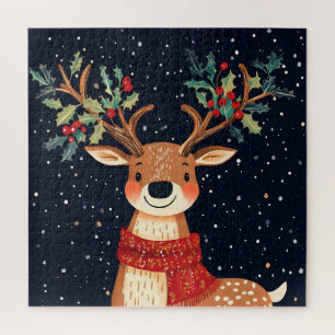 Reindeer Starry Christmas Twinkle Night