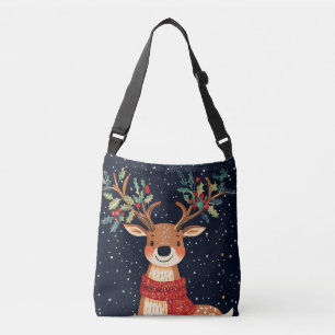 Reindeer Starry Christmas Twinkle Night Tragetaschen Mit Langen Trägern