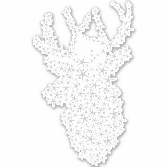 Reindeer Stars Christmas Aufkleber (Vorderseite)