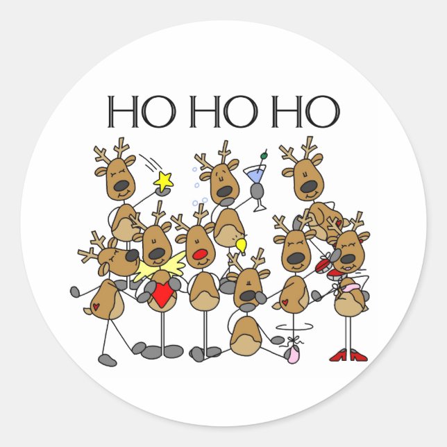 Reindeer-Team Runder Aufkleber (Vorderseite)