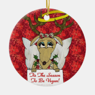 Reindeer Tis Saison d'être Vegan Angel Ornement