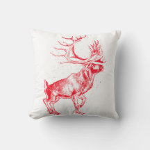 Reindeer Toile de Jouy Pillow