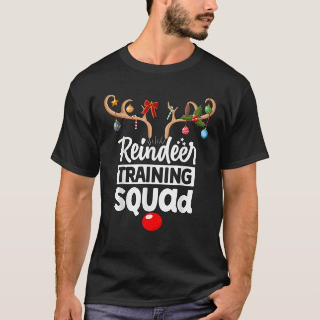 Reindeer Training Squad Family Matching Funny Chri T-Shirt (Vorderseite)