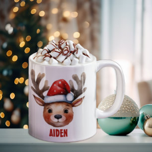 Reindeer Visage Personnalisé Enfants Mug