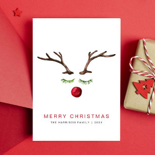 Reindeer Watercolor Minimal Frohe Weihnachten