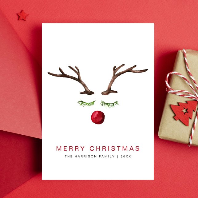 Reindeer Watercolor Minimal Frohe Weihnachten (Von Creator hochgeladen)