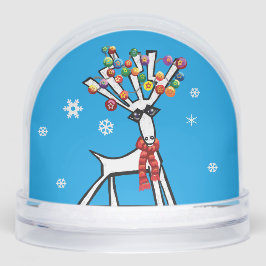 Reindeer with Christmas lights in the snow Schneekugeln