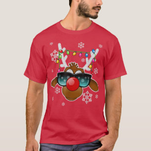 Reindeer Xmas Lights Sonnenbrille Familie Merry Ch T-Shirt