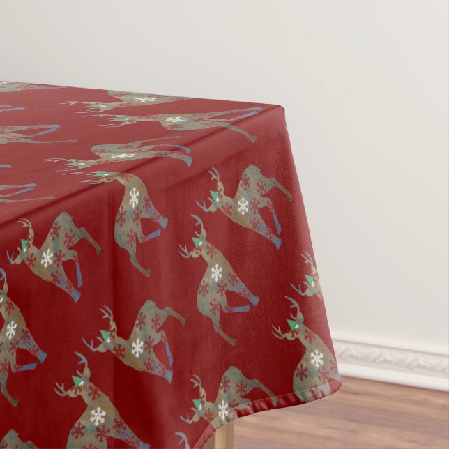 Reindeers Art Winter Holidays Decor  Tischdecke (Beispiel)