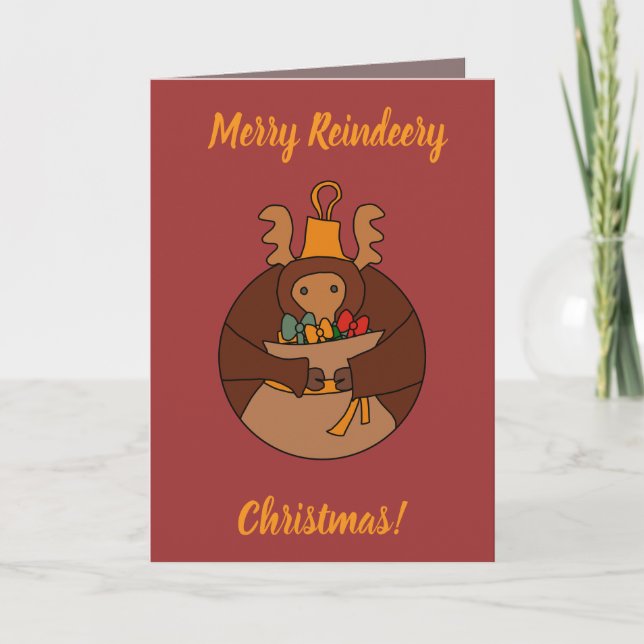 Reindeery Weihnachten Karte (Vorderseite)