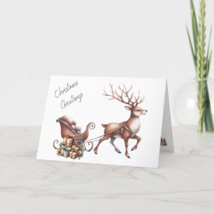 Reindeh Christmas Gruß Weihnachtskarte Feiertagskarte
