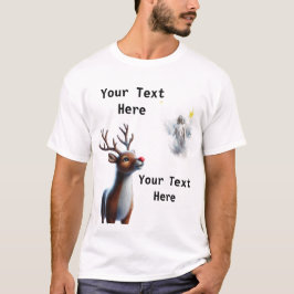 Reindeir Blick auf Jesus Weihnachtsmann T-Shirt