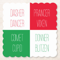 REINDENAMEN Scalloped Square Paper Untersetzer