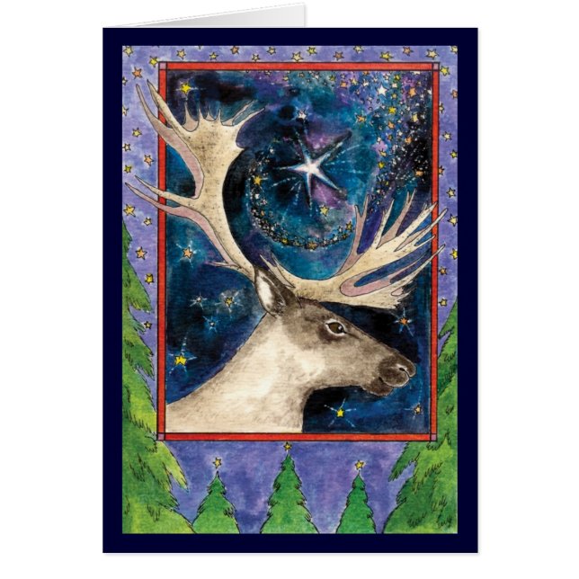 Reinder de Noël à la nuit avec un Merci étoilé (Devant)