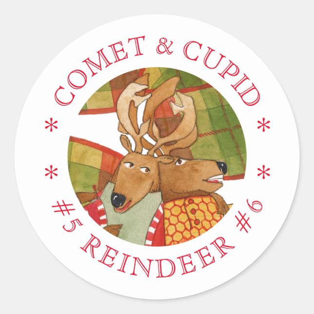 RÉINDEUR CUPIDE COMET Petits Stickers ronds (Devant)