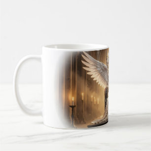 Reine Ange Joyeuse Lion Trône Mug Lumineux