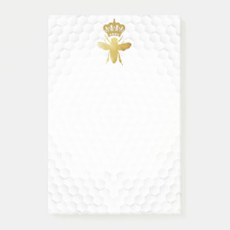 REINE BEE Post-It Notes - Gold Bee Crown Honeycomb
