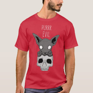 Reine böse Katze auf dem Schädel T-Shirt