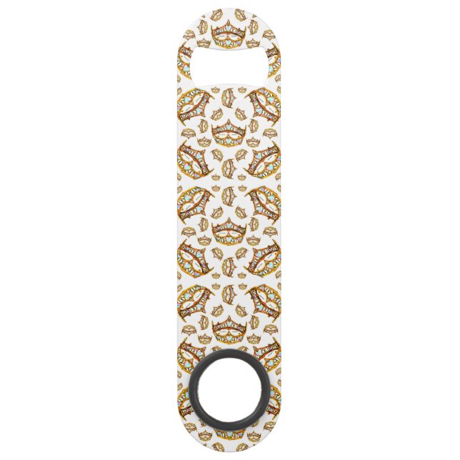 Reine coeurs or couronne tiara blanc ouvre-bouteil (Devant)