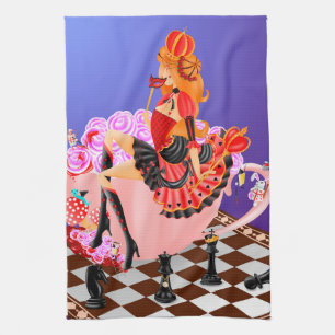 Reine dans une tasse Serviette de thé