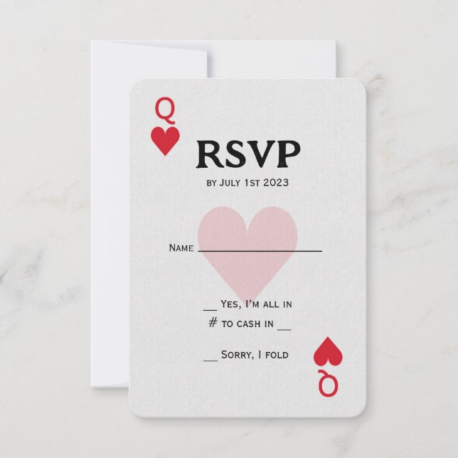 Reine de Cœur de Las Vegas en jouant la carte RSVP (Devant)