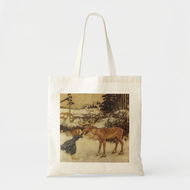 Reine de neige avec le sac d'illustration de conte (Devant)