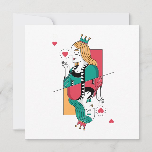 Reine de Poker Cartes à Jouer Cœur Casino Jeux de  (Devant)