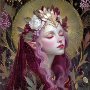 Reine déesse elfe Affiche d'art fantastique