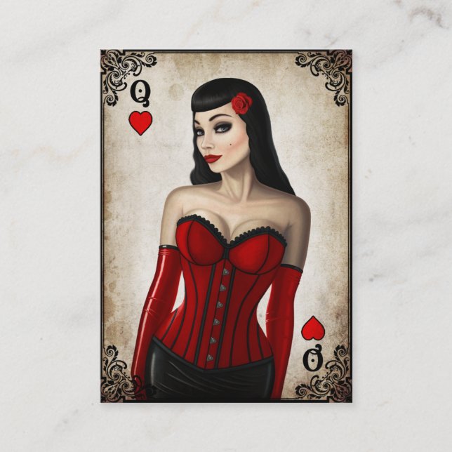 Reine des coeurs - carte de visite (Devant)