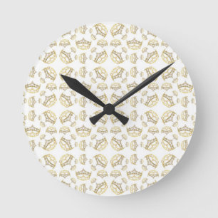 Reine des Coeurs Couronne Tiara Motif Horloge mura