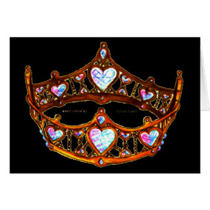 Reine des Coeurs Or chaud Couronne Tiara noir