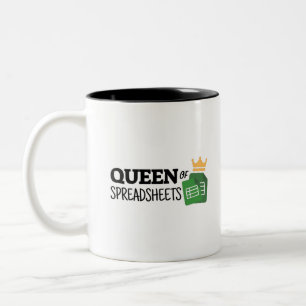 Reine des feuilles de calcul Tone deux tones tasse