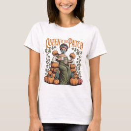 Reine du T-Shirt Maman Patch Citrouille d'Automne