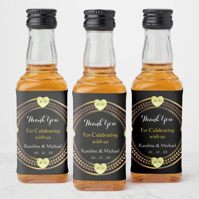 Reine Elegance Wedding Party Mini Alkoholflaschenetikett (Flaschen)