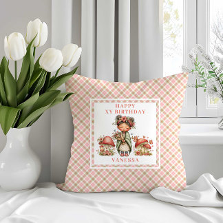 Reine Feen-Rot Florale Geburtstag-Wurfkissen Kissen