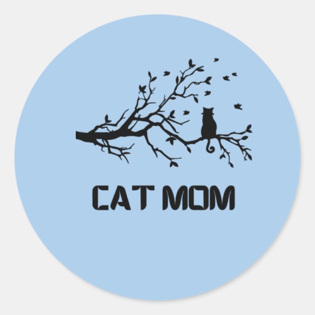 "reine, fruchtige Katzenart-Mama" Runder Aufkleber (Vorderseite)