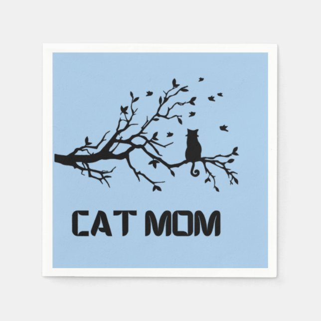 "reine, fruchtige Katzenart-Mama" Serviette (Vorderseite)