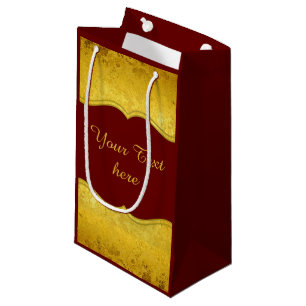 REINE GOLD-LEAF-Grenze + Ihr Text / Foto Kleine Geschenktüte